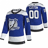 Tampa Bay Lightning Customized Blue Adidas 2020-21 Alternate Player Stitched Jersey